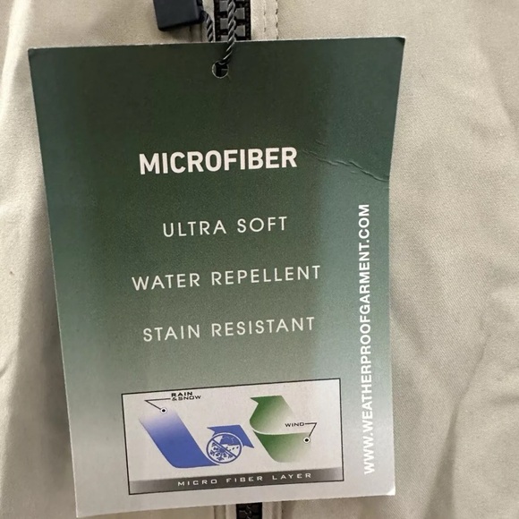 Weatherproof Jacket Men’s Large Beige 12 Broadway Joe Namath New York Jets NWT - Picture 4 of 11